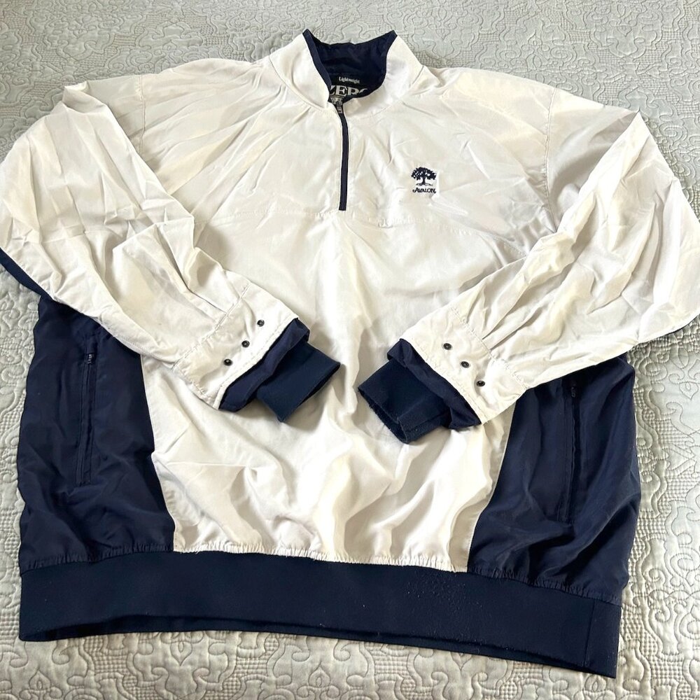 Men's long-sleeved Zero Restriction golf windbreaker, size XXL, Avalon Logo